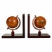 Bookend Alexandra House Living Brown Metal ABS MDF Wood Globe 9 x 16 x 15 cm