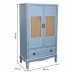 Cupboard Alexandra House Living Blue Rattan Fir wood MDF Wood 42 x 138 x 80 cm