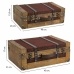 Conjunto de malas Alexandra House Living Castanho PVC Madeira Metal Tecido Vintage 31 x 17 x 45 cm 40 x 24 x 13,5 cm Decorativo 