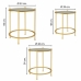 Set di 3 tavoli Alexandra House Living Oro 53 x 60 x 53 cm