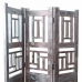 Folding screen Alexandra House Living Brown Acacia Mango wood 3 x 176 x 114 cm Traditional style