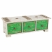 Doos-Juwelenkistje Alexandra House Living Wit Groen Blik Hout MDF 15 x 10 x 36 cm 3 lades