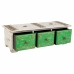 Doos-Juwelenkistje Alexandra House Living Wit Groen Blik Hout MDF 15 x 10 x 36 cm 3 lades