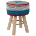 Stool Alexandra House Living Blue Bamboo Pinewood Sponge MDF Wood 32 x 44 x 32 cm