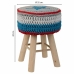 Hocker Alexandra House Living Blau Bambus Kiefer Schwamm Holz MDF 32 x 44 x 32 cm