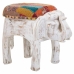 Banqueta Alexandra House Living Branco Madeira de mangueira Tecido 51 x 37 x 36 cm Elefante