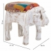 Banqueta Alexandra House Living Branco Madeira de mangueira Tecido 51 x 37 x 36 cm Elefante