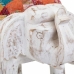 Banqueta Alexandra House Living Branco Madeira de mangueira Tecido 51 x 37 x 36 cm Elefante