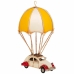 Figura Decorativa Alexandra House Living Amarelo Ferro ABS Globo Carro Paraquedas 17 x 31 x 18 cm