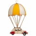 Figura Decorativa Alexandra House Living Amarelo Ferro ABS Globo Carro Paraquedas 17 x 31 x 18 cm