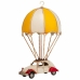 Figura Decorativa Alexandra House Living Amarelo Ferro ABS Globo Carro Paraquedas 17 x 31 x 18 cm