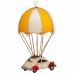 Figura Decorativa Alexandra House Living Amarelo Ferro ABS Globo Carro Paraquedas 17 x 31 x 18 cm