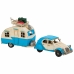 Decoratieve figuren Alexandra House Living Licht Blauw Ijzer ABS Caravan Aanhanger 9 x 15 x 41 cm