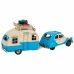 Decoratieve figuren Alexandra House Living Licht Blauw Ijzer ABS Caravan Aanhanger 9 x 15 x 41 cm