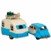 Decoratieve figuren Alexandra House Living Licht Blauw Ijzer ABS Caravan Aanhanger 9 x 15 x 41 cm