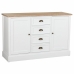 Aparador Alexandra House Living Branco Castanho Liga de Zinco Madeira MDF 40 x 82 x 124 cm