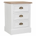 Mesa de Cabeceira Alexandra House Living Branco Castanho 35 x 60 x 45 cm