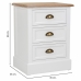 Mesa de Cabeceira Alexandra House Living Branco Castanho 35 x 60 x 45 cm