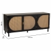 Credenza Alexandra House Living Nero Naturale Rattan Legno di paulownia 45 x 86 x 165 cm