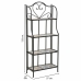 Scaffale Alexandra House Living Nero Ferro Piastrella 27 x 133 x 57 cm