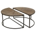 Set of 2 tables Alexandra House Living Brown Iron Fir wood 45 x 40 x 91 cm