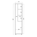 Armario Escobero Alexandra House Living Blanco Madera MDP 42 x 183 x 41 cm 1 puerta Reversible Con ruedas