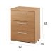 Nachtkastje Alexandra House Living Kersenboom Metaal Hout MDP 41 x 62 x 35 cm 3 lades