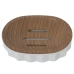 Soap dish Alexandra House Living White Brown Acrylic Wood 12 x 3 x 9 cm