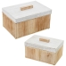 Set decoratieve dozen Alexandra House Living Wit Bruin Hout 2 Onderdelen