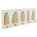 Wall mounted coat hanger Alexandra House Living Yellow White Wood 60 x 17 x 4 cm 5 Hangers