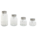 Set van 4 Potjes Home ESPRIT Blauw Wit Metaal Siliconen Kristal Keramiek 800 ml 1 L 1,5 L 2,2 L 4 Onderdelen