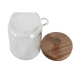 Barattolo Home ESPRIT Marrone Trasparente Acacia Vetro Borosilicato 650 ml