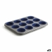 Bakplaat voor Muffins Quid Sweet Grey Zwart 36 x 17 x 3 cm (12 Stuks)