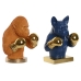 Decoratieve figuren Home ESPRIT Blauw Oranje Gouden 28 X 26 X 35,5 cm (2 Stuks)