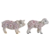 Decoratieve figuren Home ESPRIT Wit Multicolour Blommor 34 X 13,5 X 18,5 cm (2 Stuks)