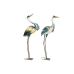 Decoratieve figuren Home ESPRIT Geel Blauw Wit Orientaals Reiger 41 X 18,5 X 104,5 cm (2 Stuks)