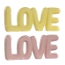 Figura Decorativa Home ESPRIT LOVE Amarelo Cor de Rosa Infantil 24 X 2,5 X 10 cm (2 Unidades)