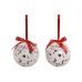 Kerstballen Home ESPRIT Wit Rood PVC (7 Stuks)