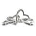 Decorative Figure Home ESPRIT Silver Modern Hearts 29 x 10 x 10 cm