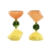 Figură Decorativă Home ESPRIT Verde Portocaliu 10,3 X 10,3 X 19,5 cm Clepsidră (2 Unități)