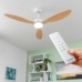 LED Ceiling Fan with 3 ABS Blades Wuled InnovaGoods Wood 36 W 52