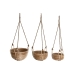 Conjunto de vasos Home ESPRIT Natural vime Corda 31 x 31 x 23 cm (3 Peças)