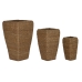 Conjunto de vasos Home ESPRIT Natural Metal Fibra natural 40 x 40 x 70 cm (3 Peças)