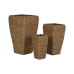 Conjunto de vasos Home ESPRIT Natural Metal Fibra natural 40 x 40 x 70 cm (3 Peças)