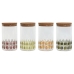 Bote Home ESPRIT Amarillo Verde Natural Corcho Silicona Vidrio de Borosilicato Shabby Chic 1 L (4 Unidades)