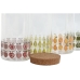 Bote Home ESPRIT Amarillo Verde Natural Corcho Silicona Vidrio de Borosilicato Shabby Chic 1 L (4 Unidades)