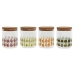 Blik Home ESPRIT Gul Grøn Natur Kork Silikone Borosilikatglas Shabby Chic 700 ml (4 enheder)