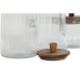 Set de 3 Botes Home ESPRIT Transparente Cristal Acacia 1,8 L 3 Piezas