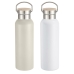 Botella de Agua Home ESPRIT Blanco Beige Natural Bambú Acero Inoxidable 500 ml (2 Unidades)