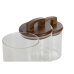 Set de 3 Boites Home ESPRIT Marron Transparent Acacia Verre Borosilicaté 650 ml 900 ml 1 L 3 Pièces